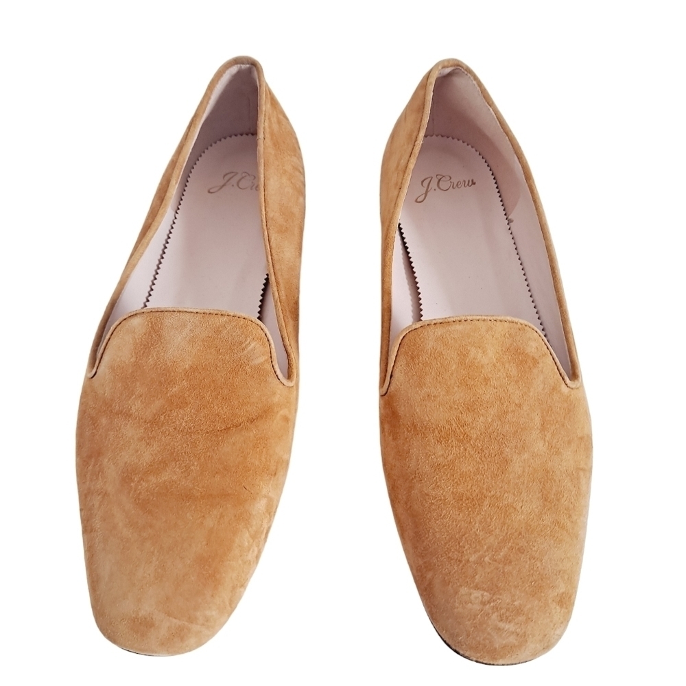 SOLD J. Crew women's Suede Smoking slip on camel tan loafer shoes size 8 - Picture 5 of 15